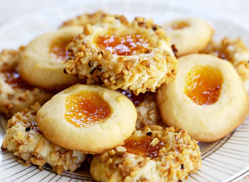 Apricot Almond Thumbprint Cookies